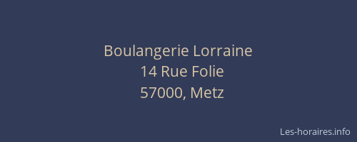 Boulangerie Lorraine