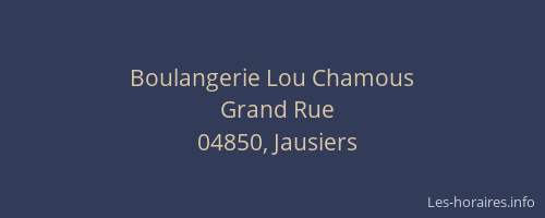 Boulangerie Lou Chamous