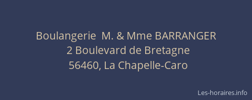 Boulangerie  M. & Mme BARRANGER