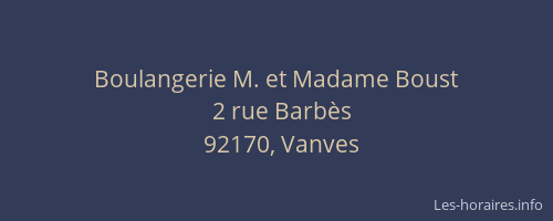 Boulangerie M. et Madame Boust