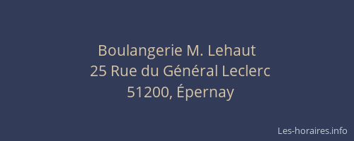 Boulangerie M. Lehaut
