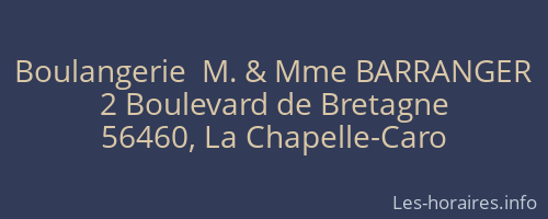 Boulangerie  M. & Mme BARRANGER