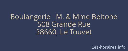 Boulangerie   M. & Mme Beitone