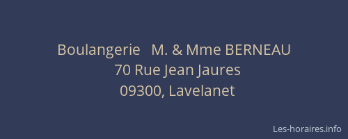Boulangerie   M. & Mme BERNEAU