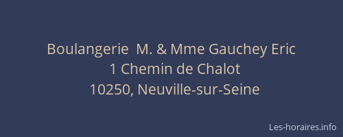 Boulangerie  M. & Mme Gauchey Eric