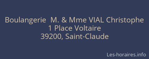 Boulangerie  M. & Mme VIAL Christophe