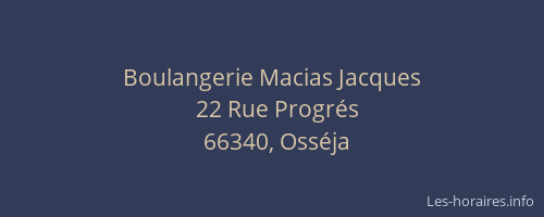 Boulangerie Macias Jacques