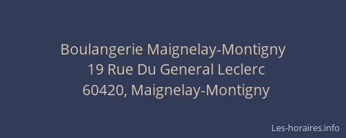 Boulangerie Maignelay-Montigny