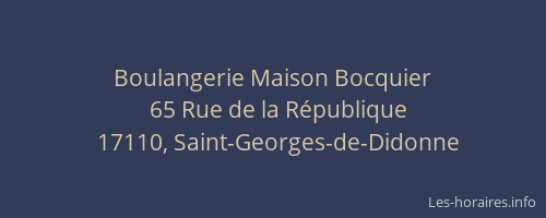 Boulangerie Maison Bocquier