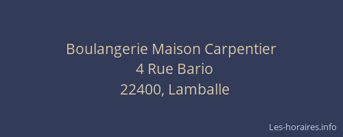 Boulangerie Maison Carpentier