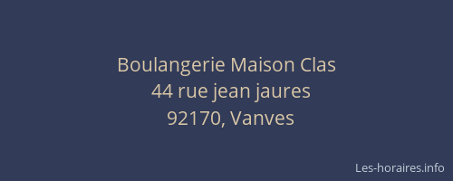 Boulangerie Maison Clas