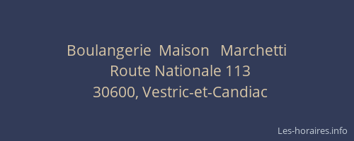 Boulangerie  Maison   Marchetti