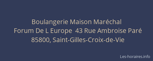 Boulangerie Maison Maréchal