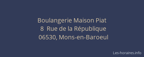 Boulangerie Maison Piat