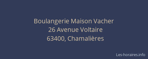 Boulangerie Maison Vacher