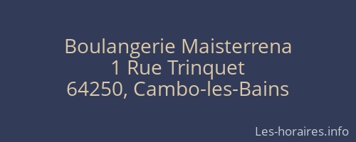 Boulangerie Maisterrena