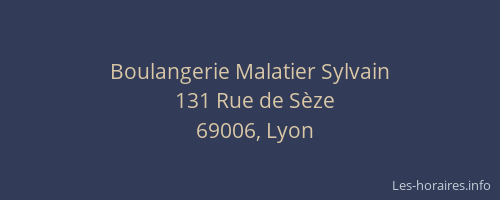 Boulangerie Malatier Sylvain