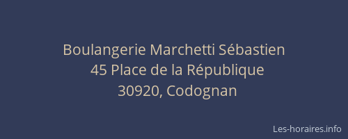Boulangerie Marchetti S&eacute;bastien