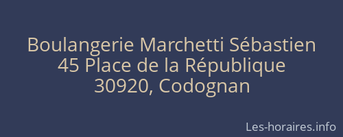 Boulangerie Marchetti Sébastien