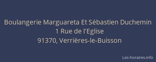 Boulangerie Marguareta Et Sébastien Duchemin