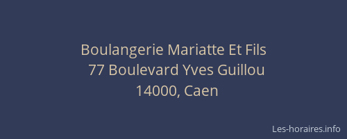 Boulangerie Mariatte Et Fils