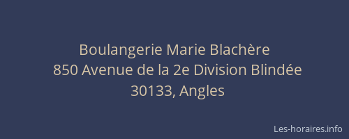 Boulangerie Marie Blach&egrave;re