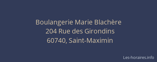 Boulangerie Marie Blach&egrave;re