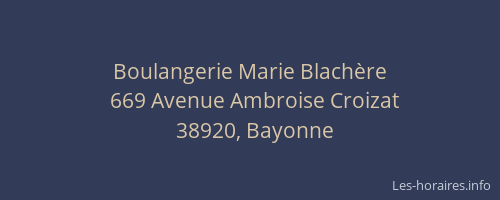 Boulangerie Marie Blach&egrave;re
