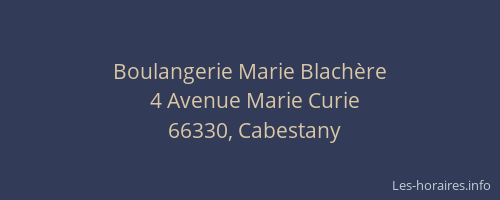 Boulangerie Marie Blachère
