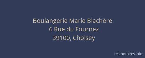 Boulangerie Marie Blach&egrave;re