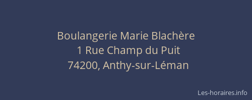 Boulangerie Marie Blach&egrave;re