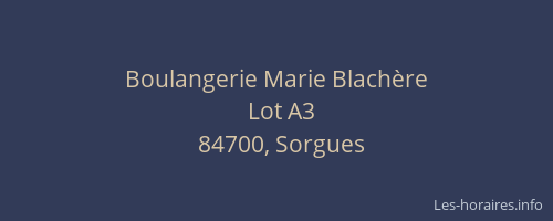 Boulangerie Marie Blach&egrave;re