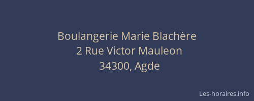 Boulangerie Marie Blachère