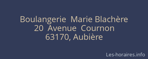 Boulangerie  Marie Blachère