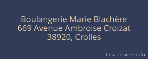Boulangerie Marie Blachère