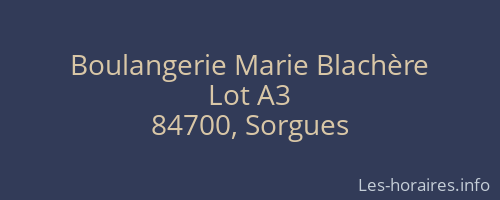 Boulangerie Marie Blachère