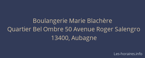 Boulangerie Marie Blachère