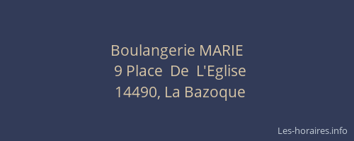 Boulangerie MARIE