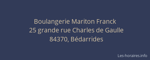 Boulangerie Mariton Franck