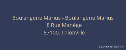 Boulangerie Marius - Boulangerie Marius