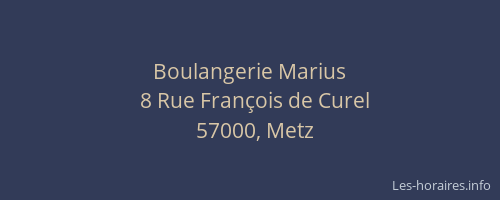 Boulangerie Marius