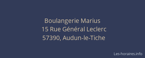 Boulangerie Marius