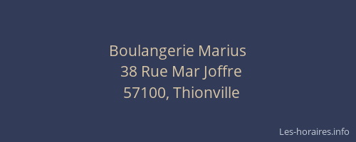 Boulangerie Marius