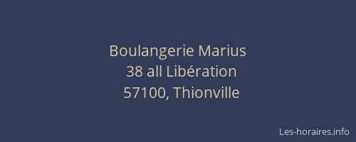 Boulangerie Marius