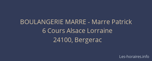 BOULANGERIE MARRE - Marre Patrick