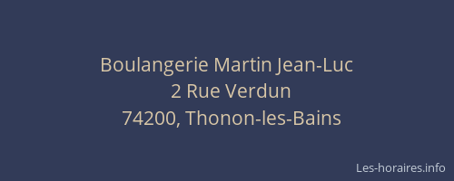 Boulangerie Martin Jean-Luc