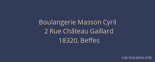 Boulangerie Masson Cyril