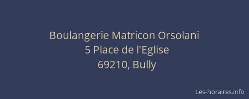 Boulangerie Matricon Orsolani