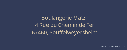 Boulangerie Matz