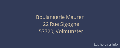 Boulangerie Maurer